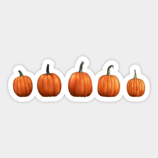 Five Pumpkins (Maroon) Sticker